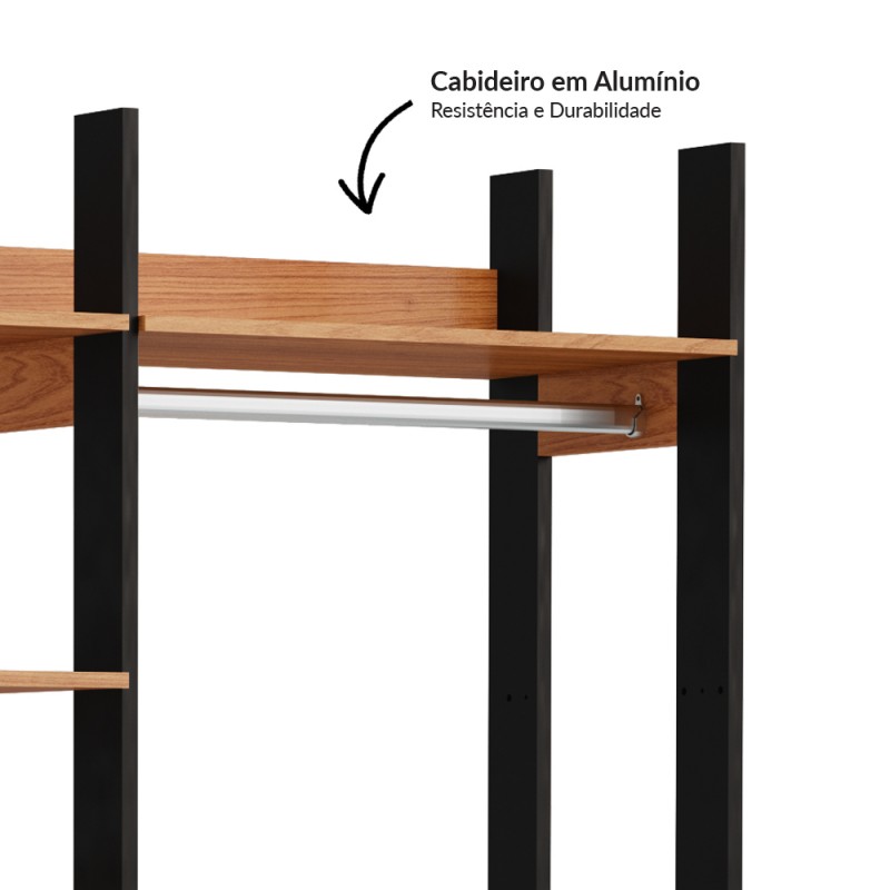 Closet Industrial duas torres - preto
