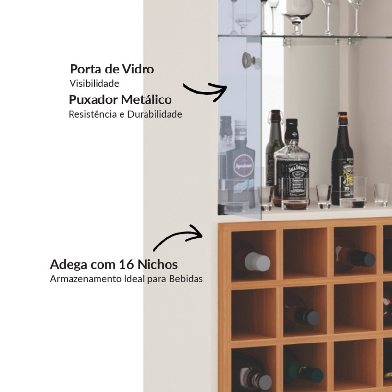 Cristaleira com adega 