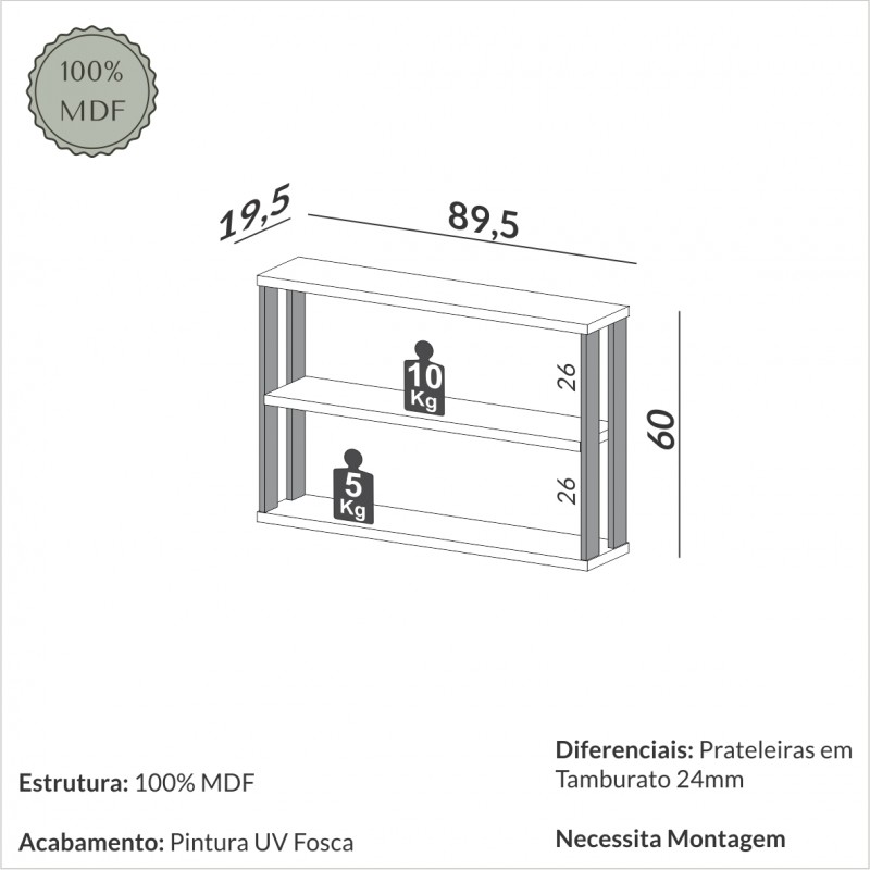 Nicho retangular industrial