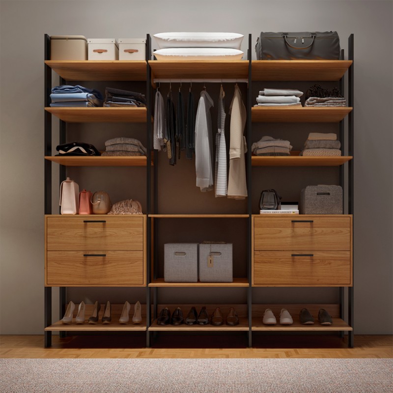 Closet industrial 3 torres - preto